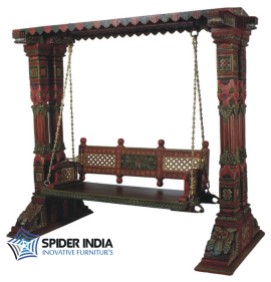 wooden-swing-set-with-brass-chain-spider-india
